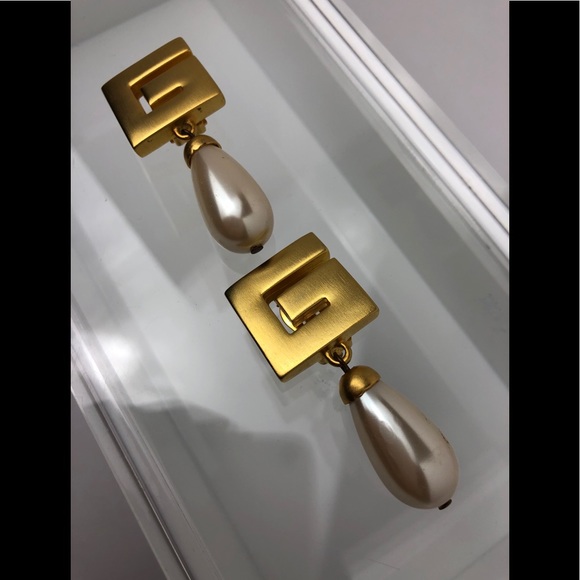 Givenchy Jewelry - RARE VTG 80’S GIVENCHY “G” LOGO CLIP ON EARRINGS